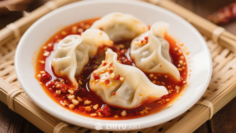 麻辣水饺，鲜香四溢