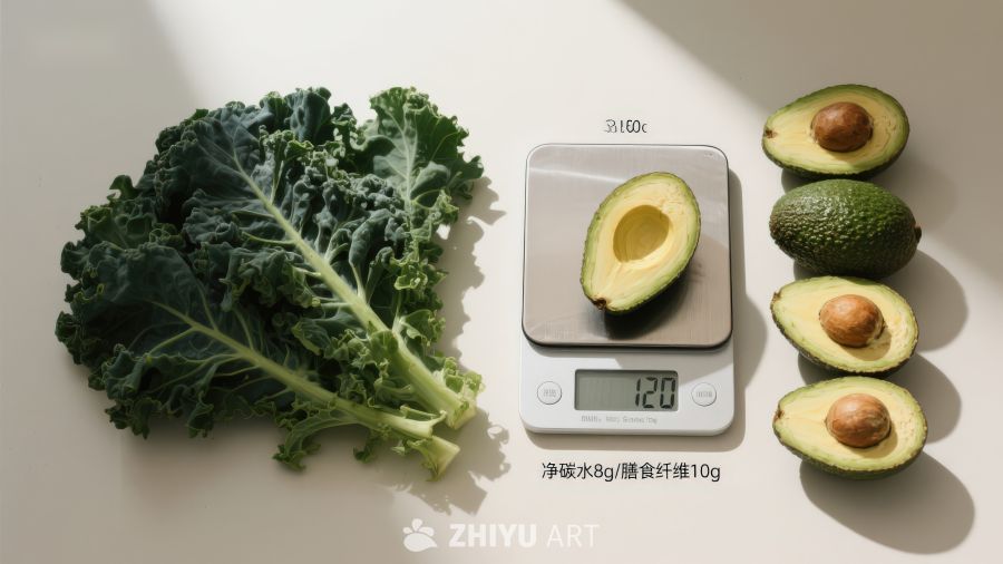 牛油果与羽衣甘蓝称重展示