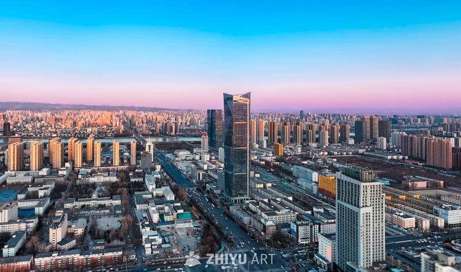 都市日落全景