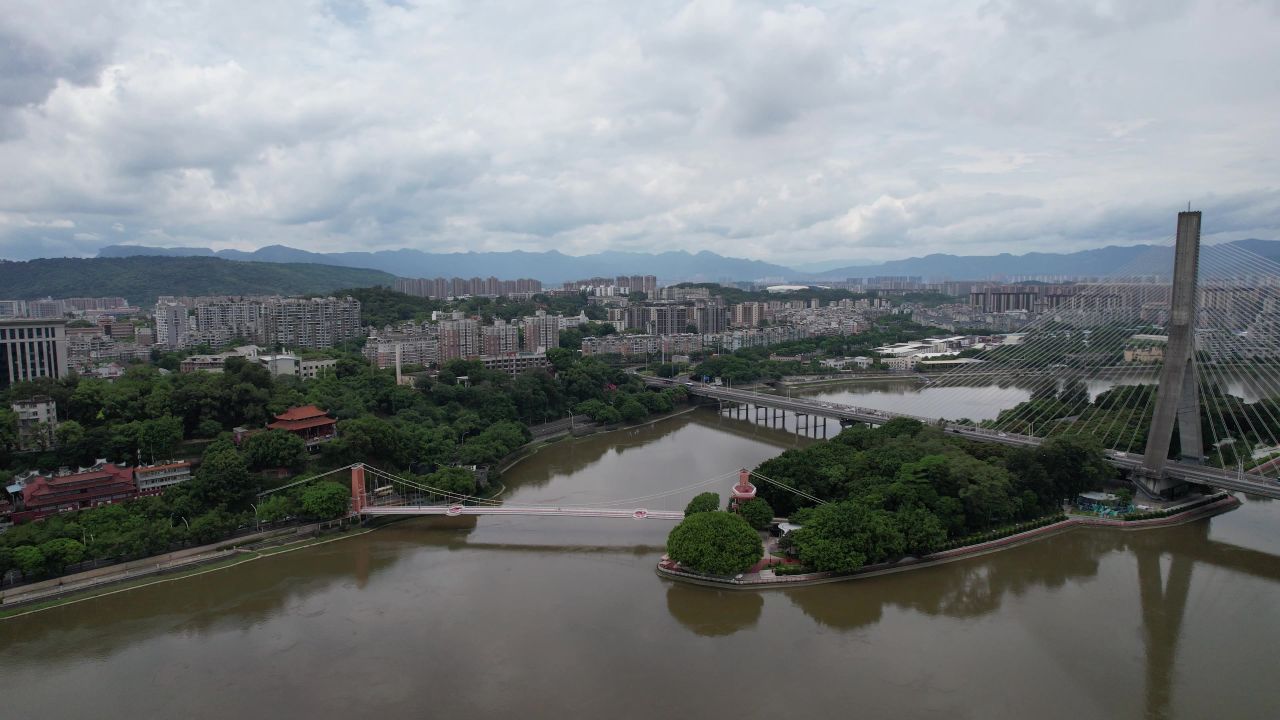 福建泉州烟台山公园航拍