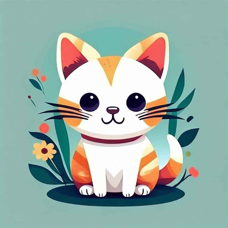 小花猫唯美插画 75