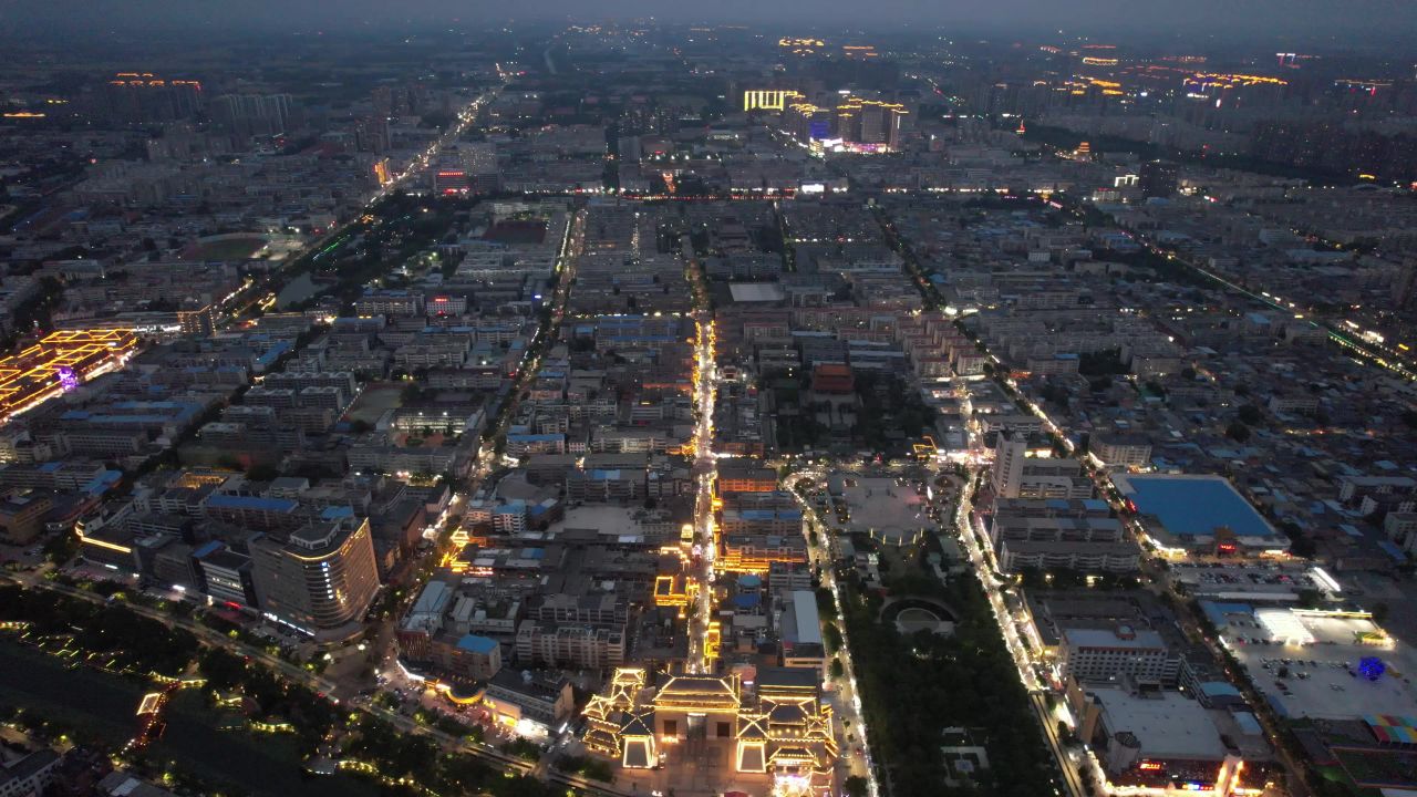 河南许昌城市风光地标建筑航拍 