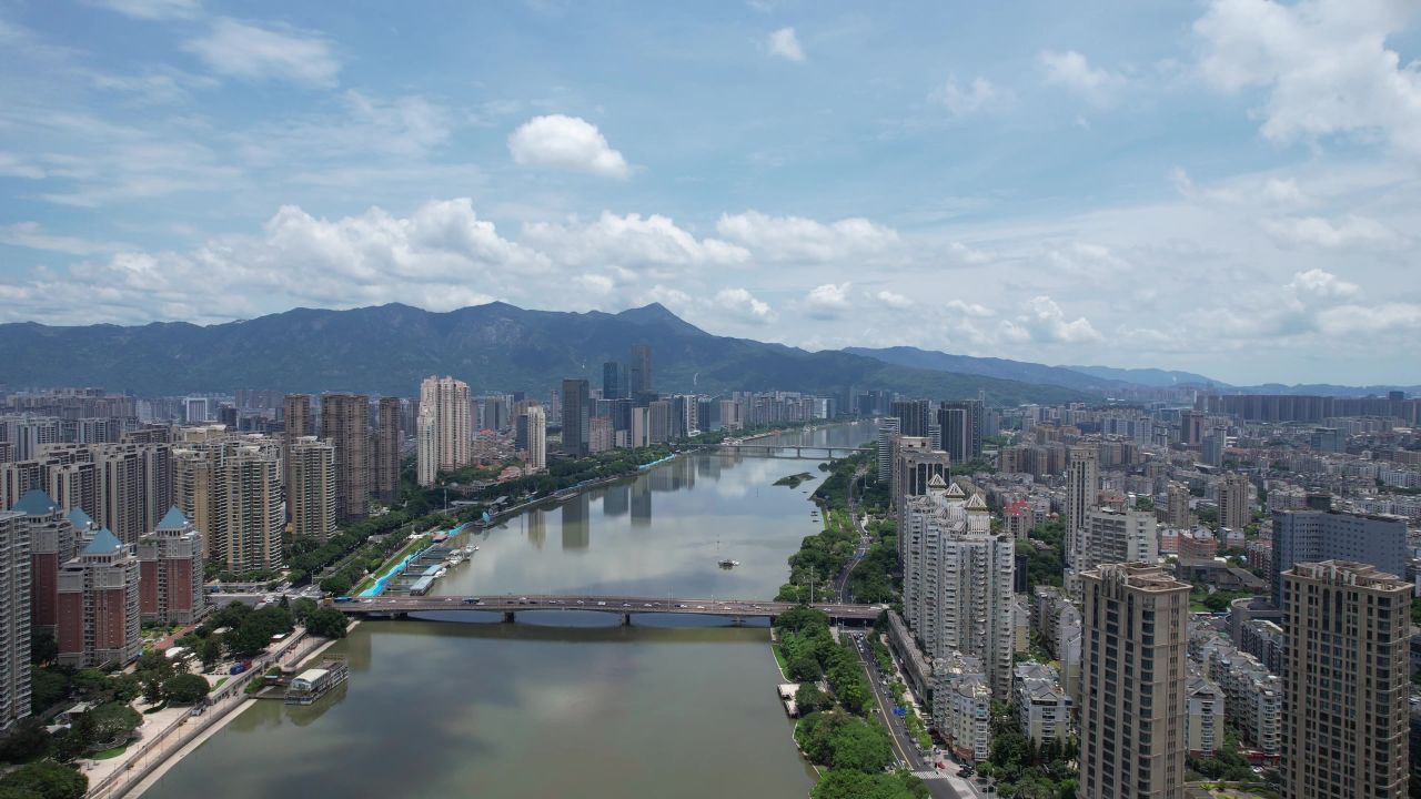 福建福州闽江大桥航拍