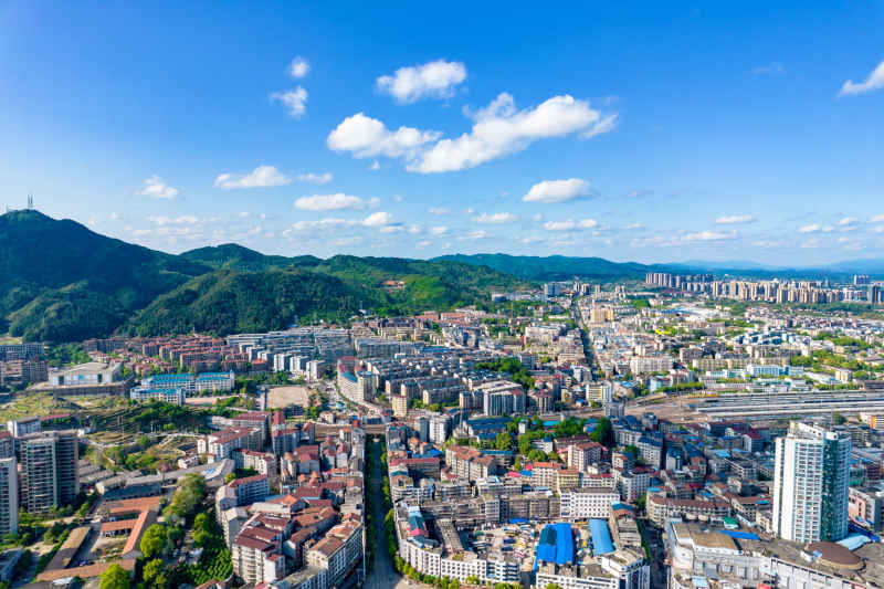 湖南湘西怀化城市风光航拍