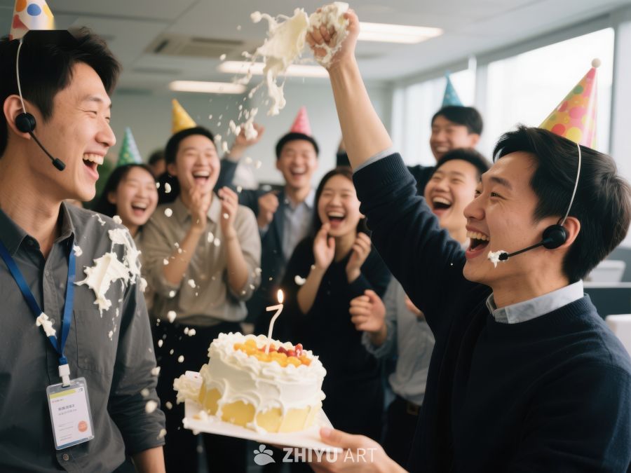办公室庆祝生日，同事共享欢乐时刻 80