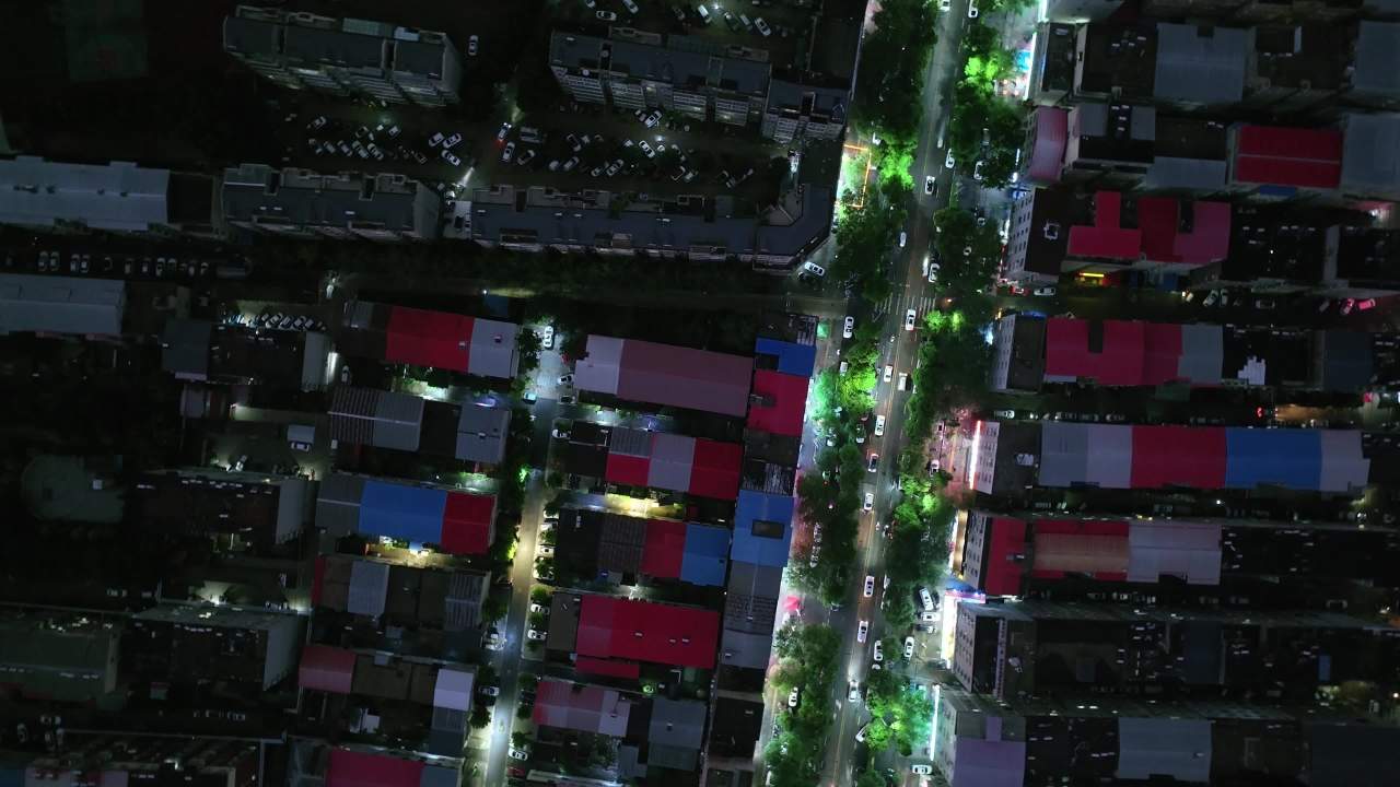 城市夜景航拍