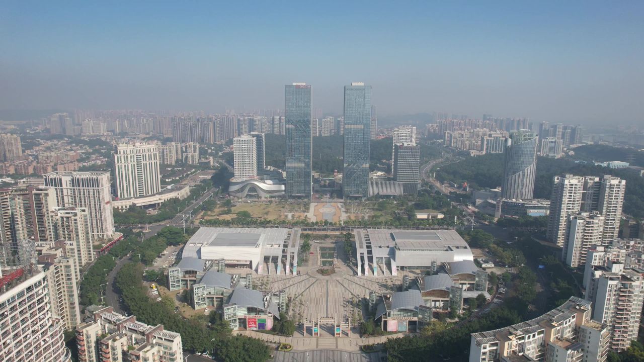 广东江门城市建设航拍 