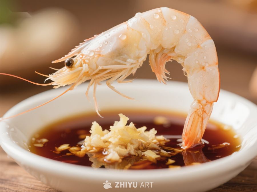 鲜虾蘸酱，美味佳肴 1000