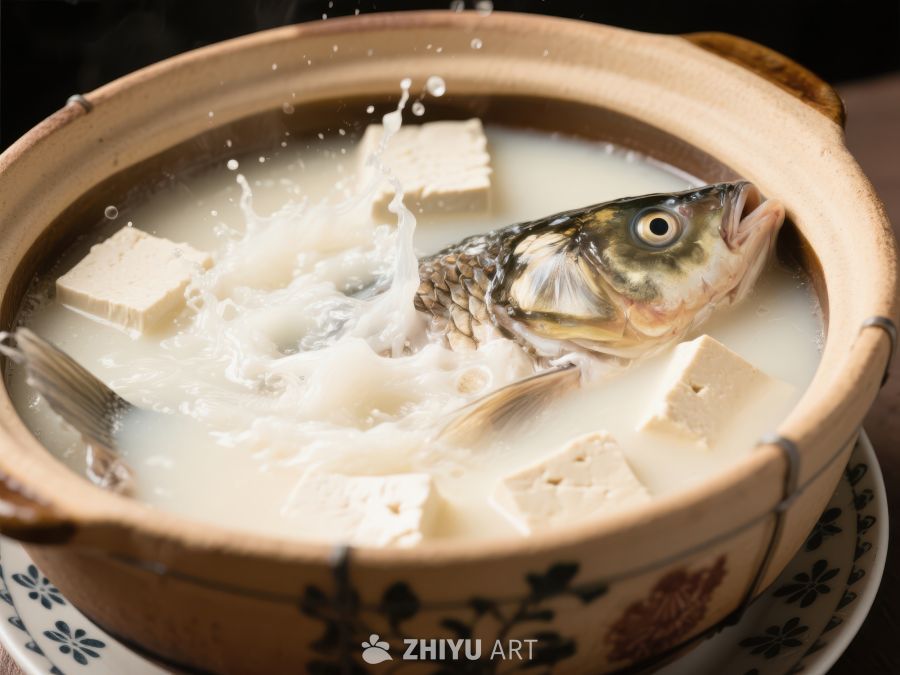 鲜美鱼汤配豆腐 991