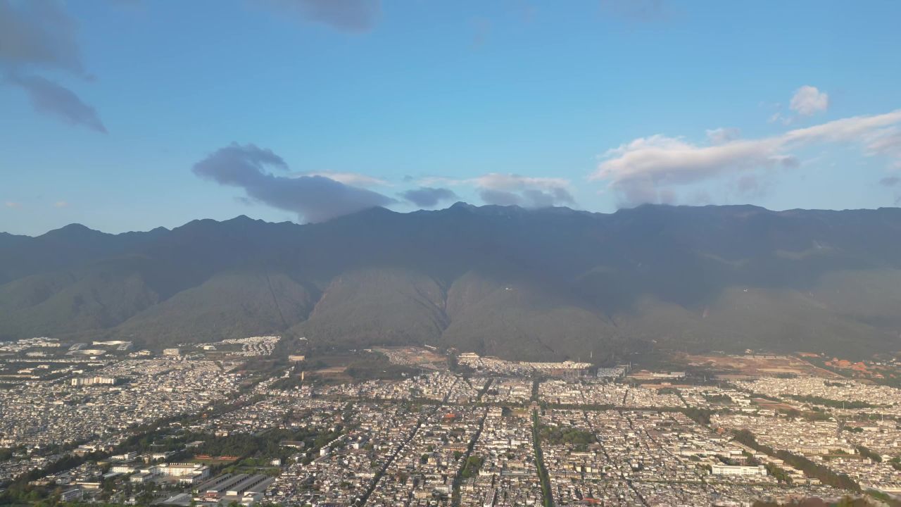 航拍云南大理古城4A景区全景