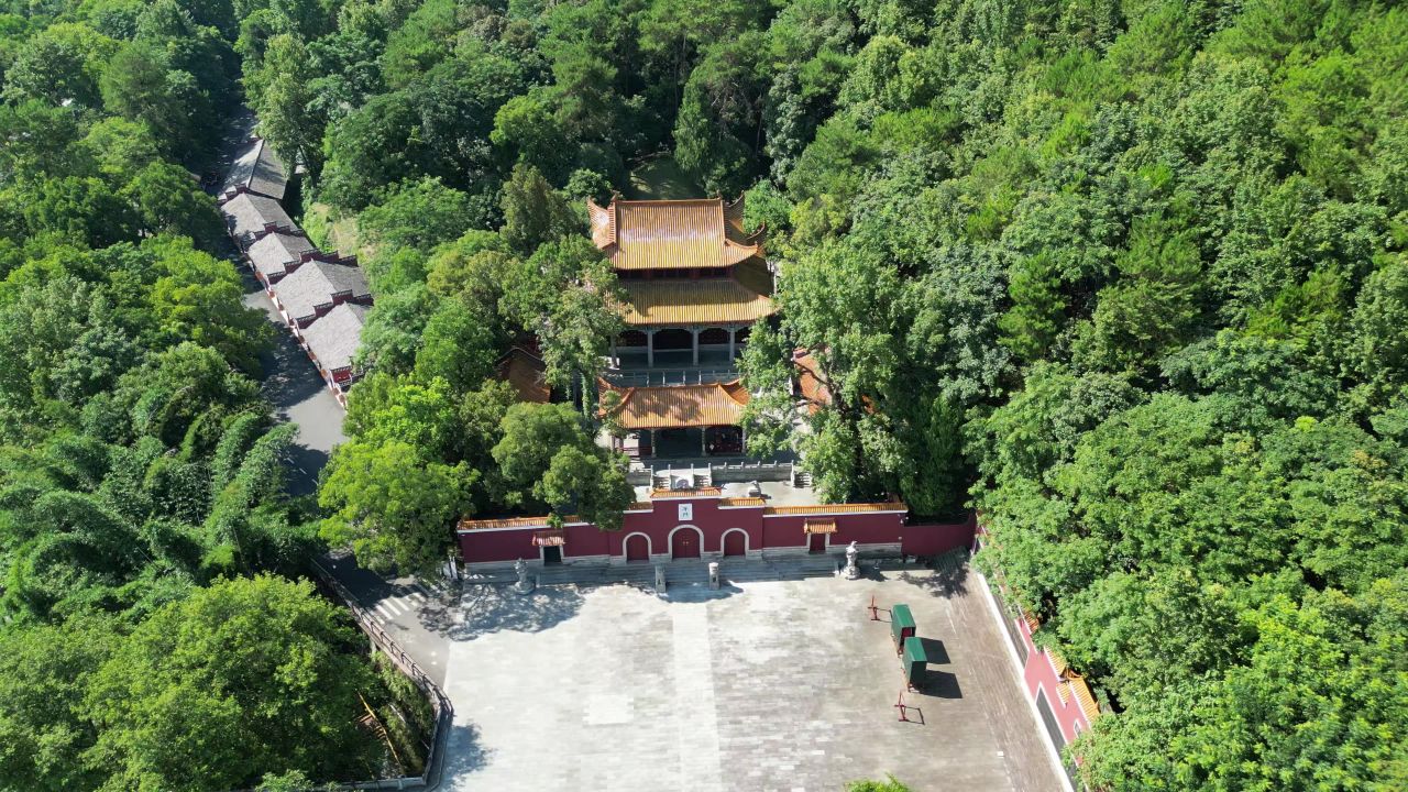 湖南株洲炎帝陵5A景区航拍 