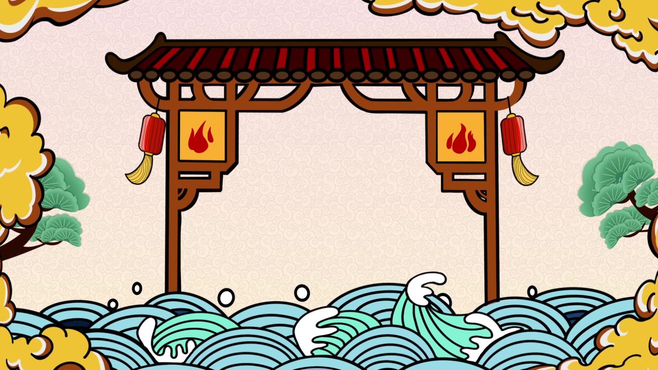古风背景视频 中国风 意境春天 桃花 水墨 40