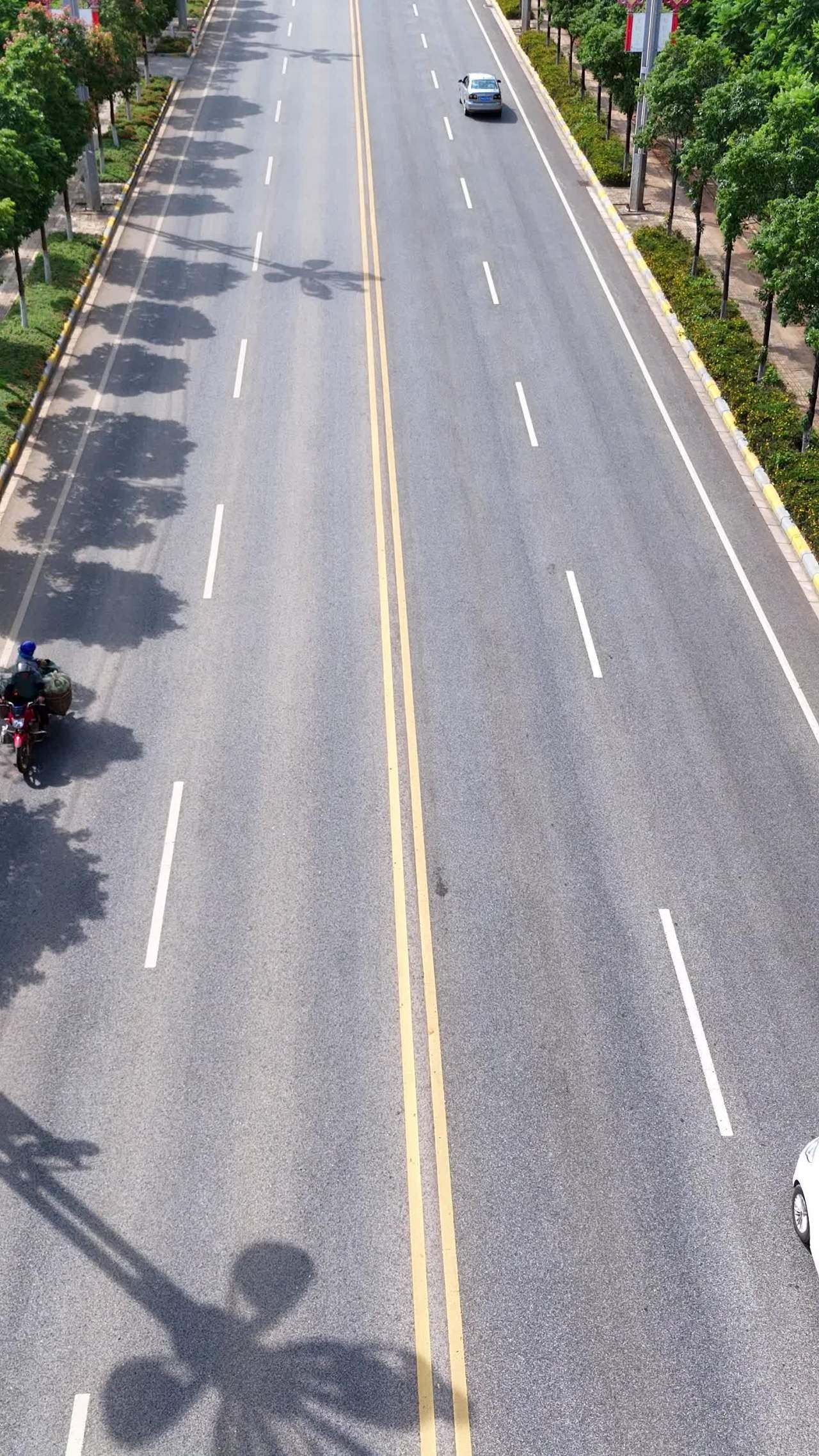 晴日下的公路车流