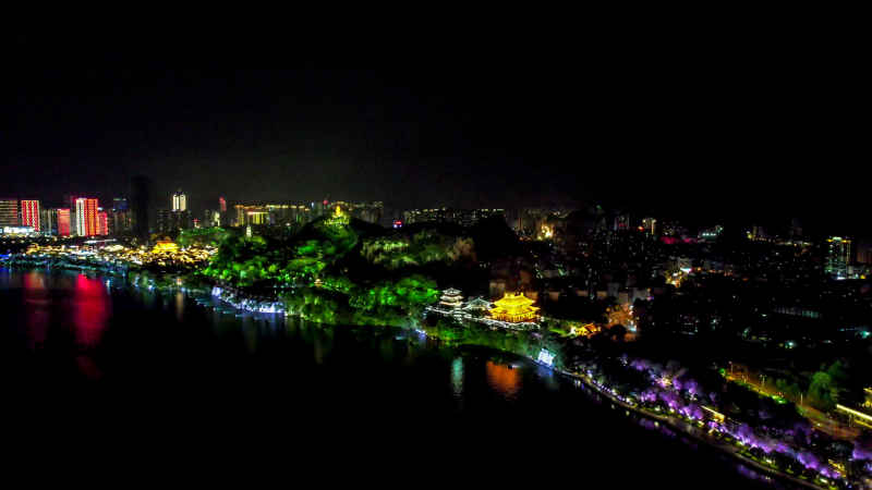 广西柳州城市夜景灯光