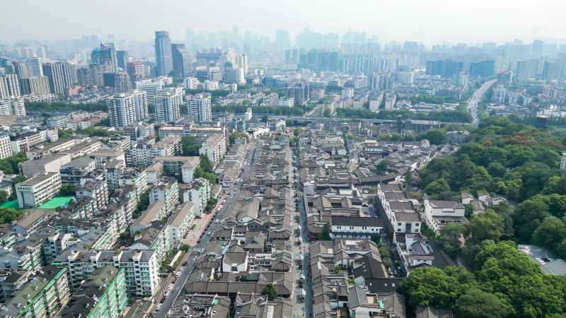 浙江杭州城市风光航拍摄影图 