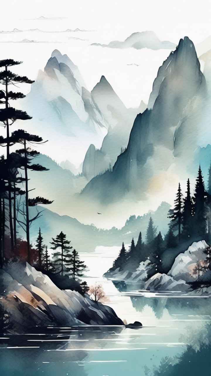 山水画国风背景 77