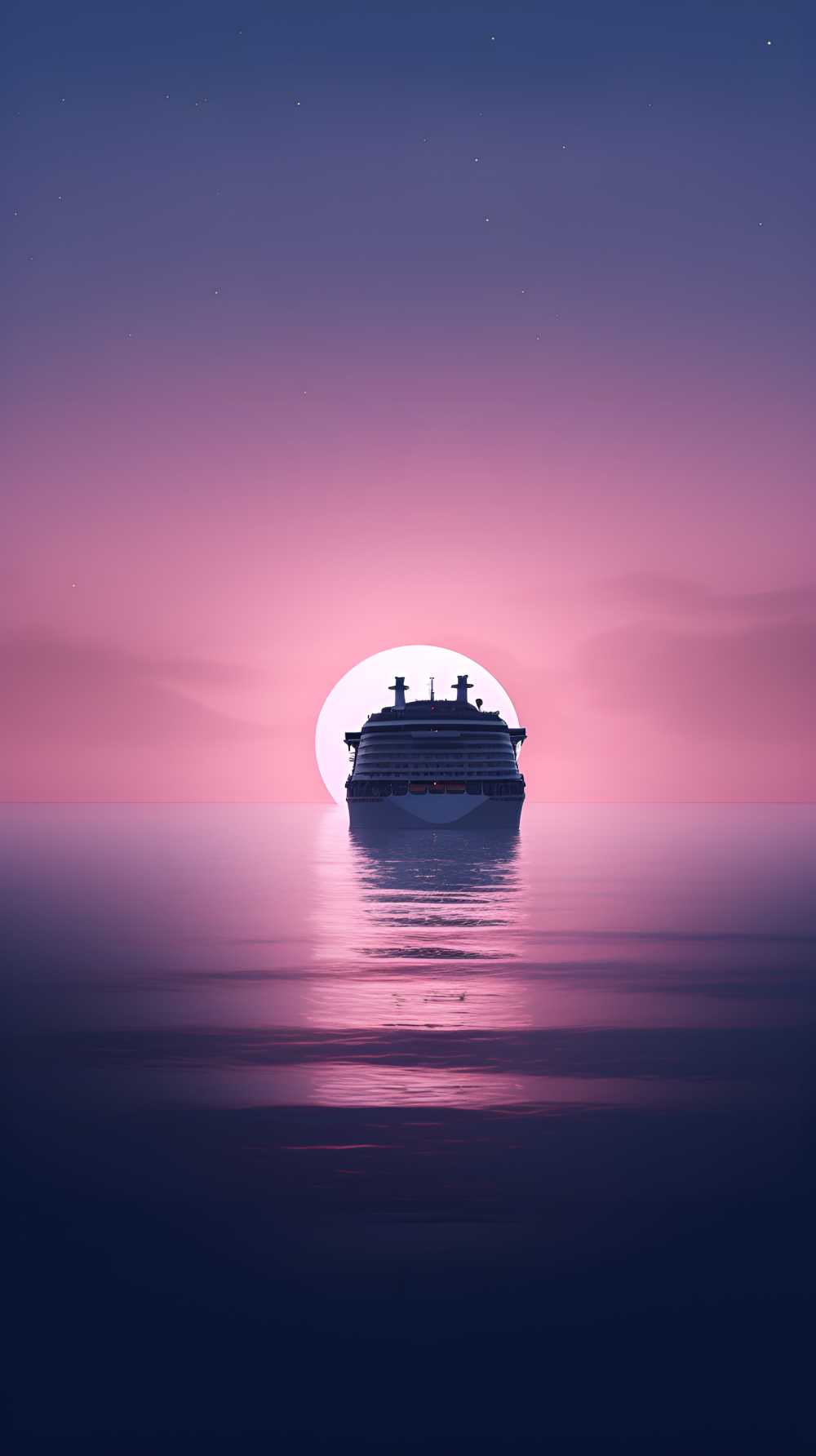 帆船桃红色背景1