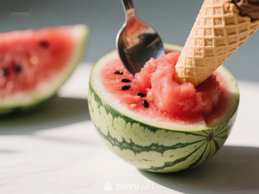 西瓜冰淇淋：夏日清凉美味 609