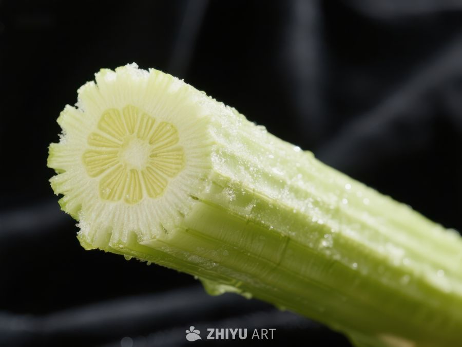 新鲜芹菜茎的特写 577
