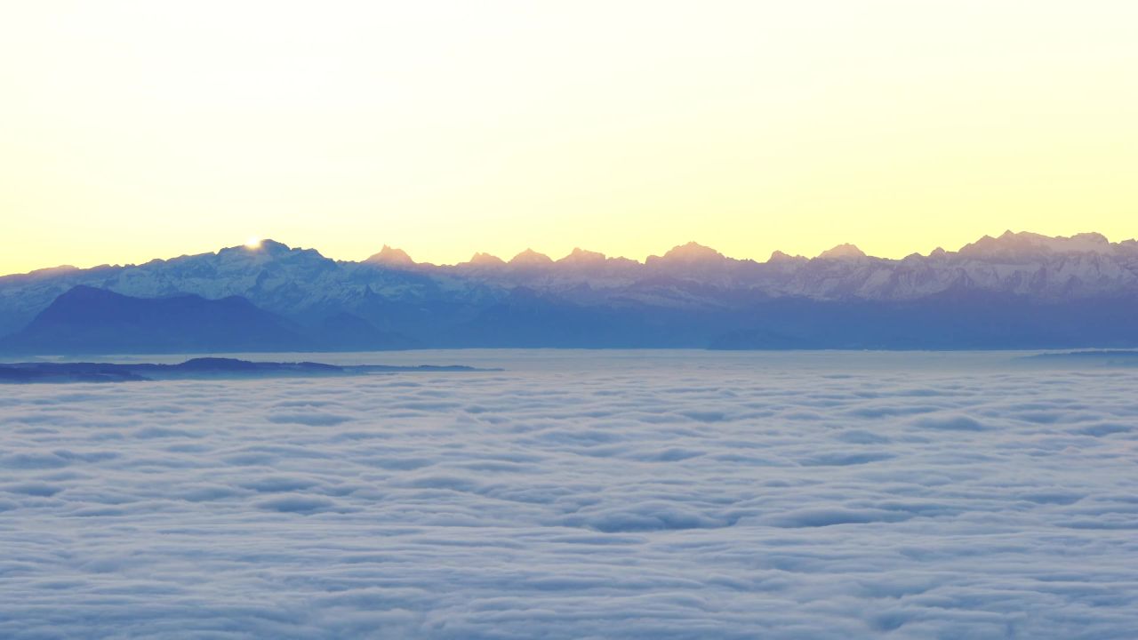 日出高山山阿尔卑斯山山脉