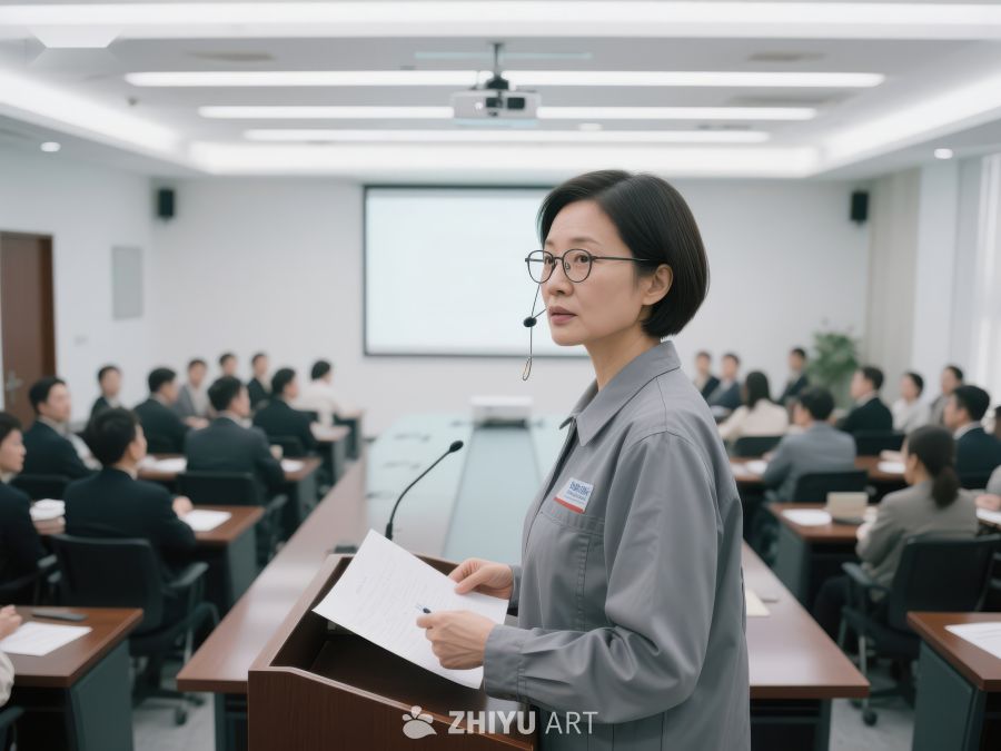 职场女性在会议室发表演讲 446