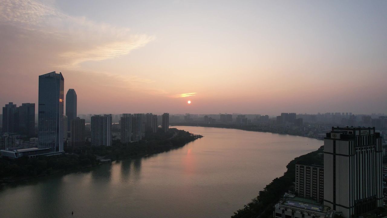广东惠州合江日出航拍