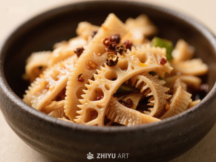 莲藕片拌香料，美味小菜 806