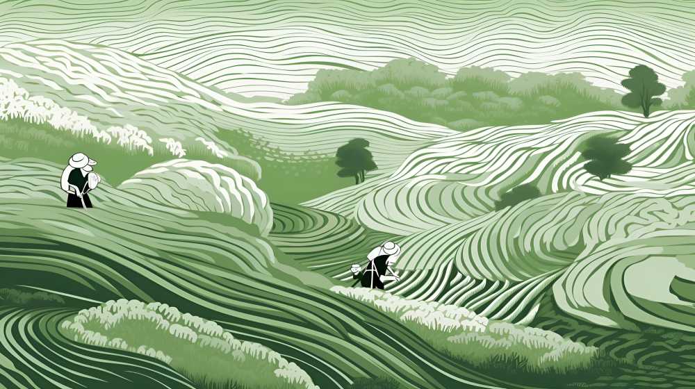 山地里的绿色小草动物山景色