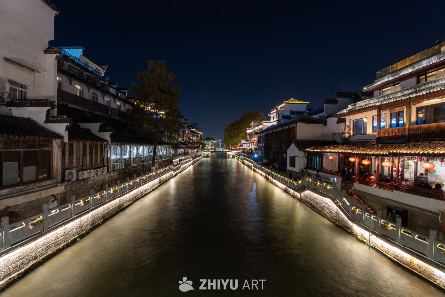 南京秦淮河夫子庙景区夜景