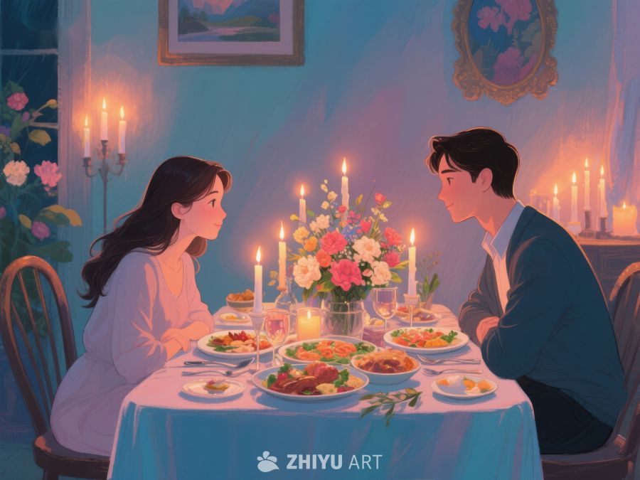 烛光晚餐，浪漫对视 1134