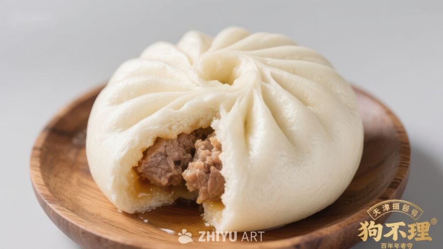 鲜美肉馅包子特写