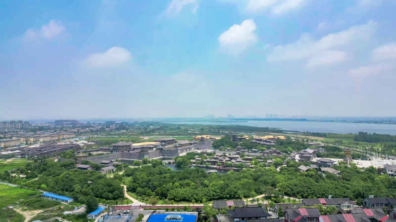 湖北襄阳城市风光航拍摄影图