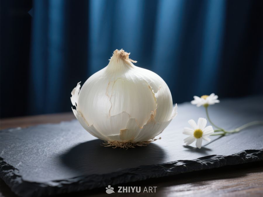 大蒜与雏菊的静物组合 46