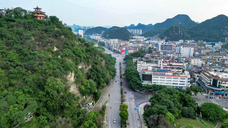 广西柳州城市风光航拍摄影图