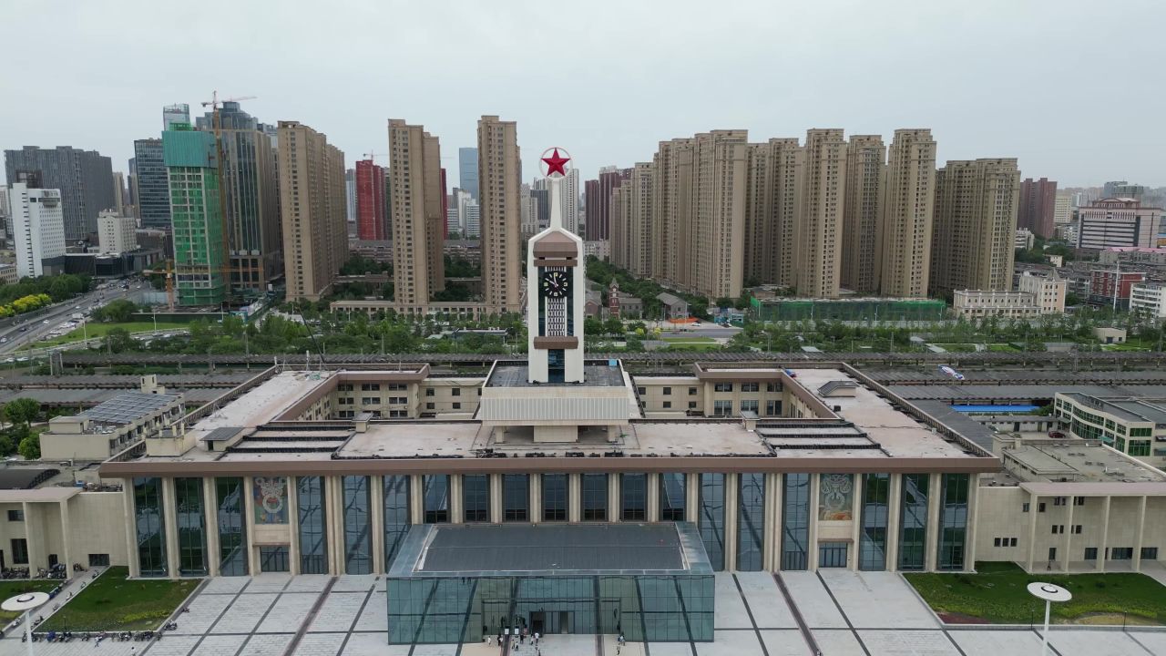 航拍河北石家庄解放广场