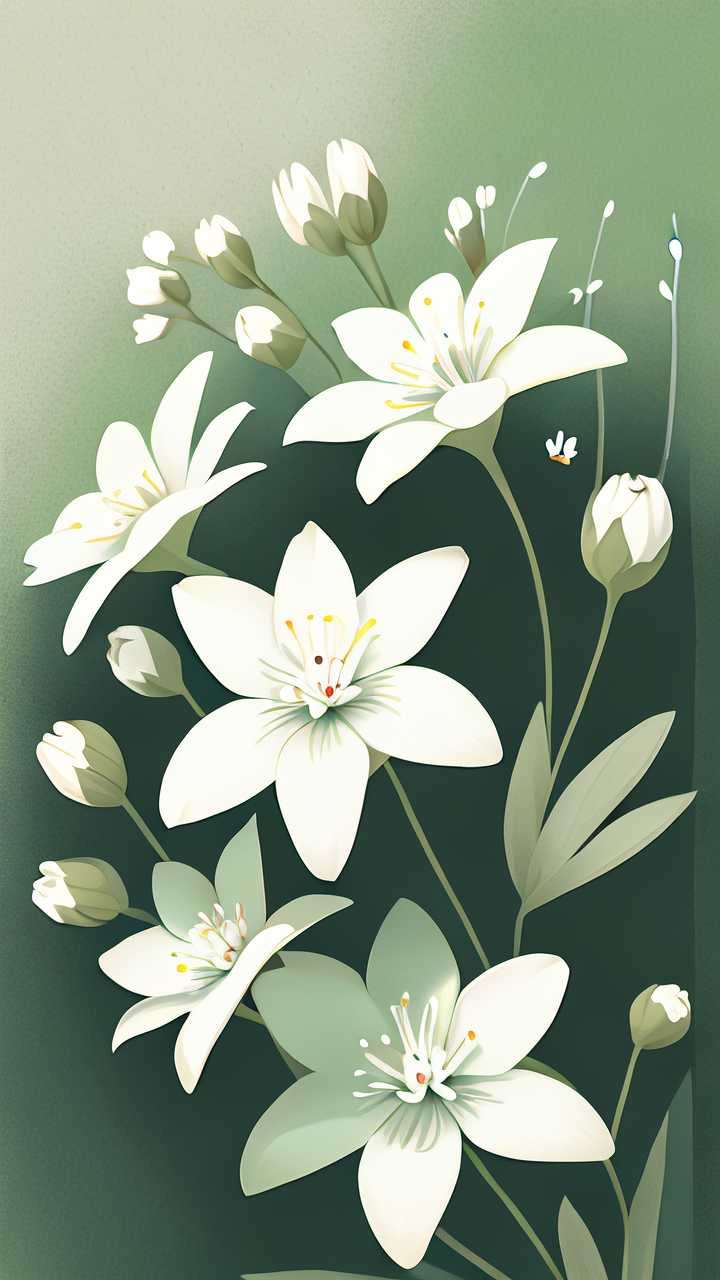 小白花淡绿色