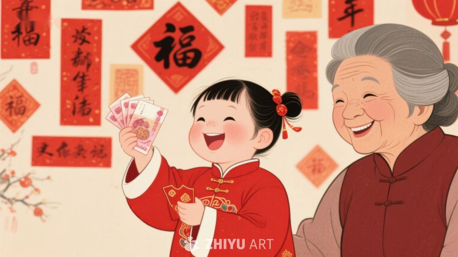 祖孙共庆新春，红包传递喜悦 139