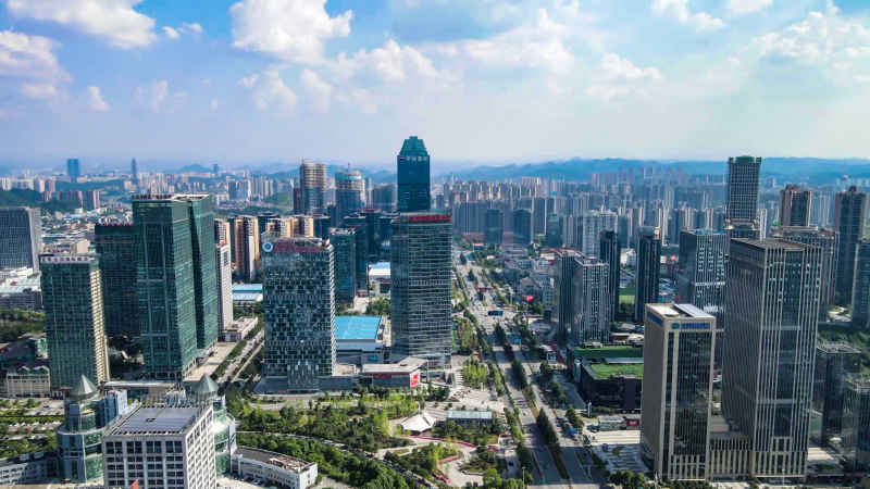 贵州贵阳城市风光航拍摄影图
