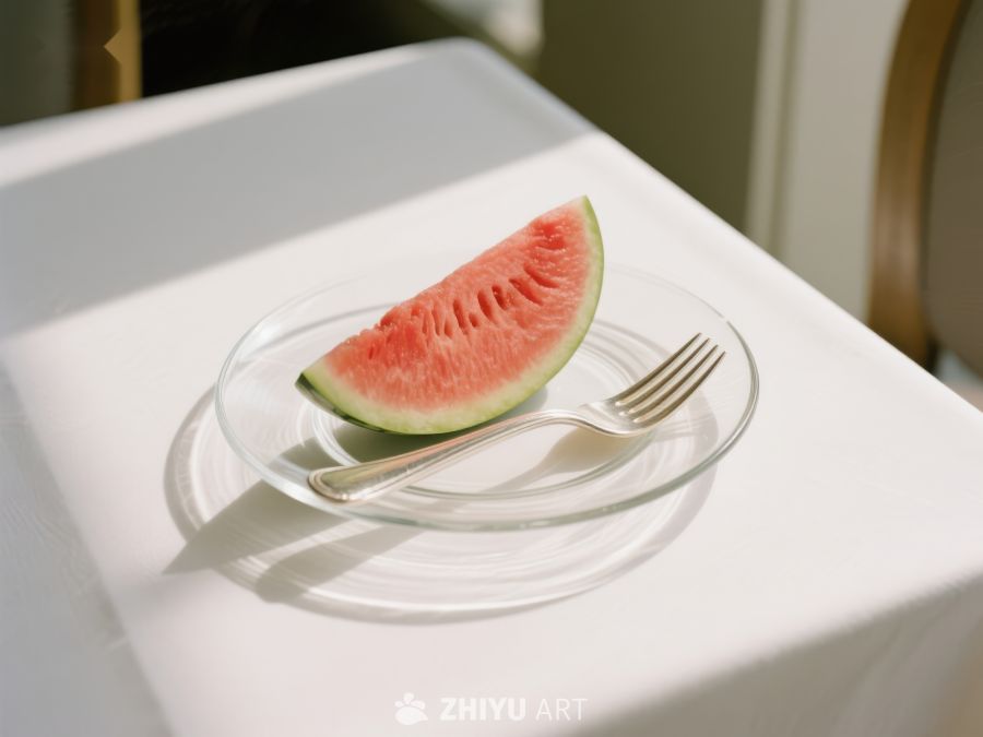 西瓜切片置于透明盘中 579