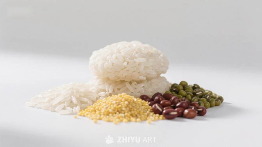 米饭与杂粮的组合展示