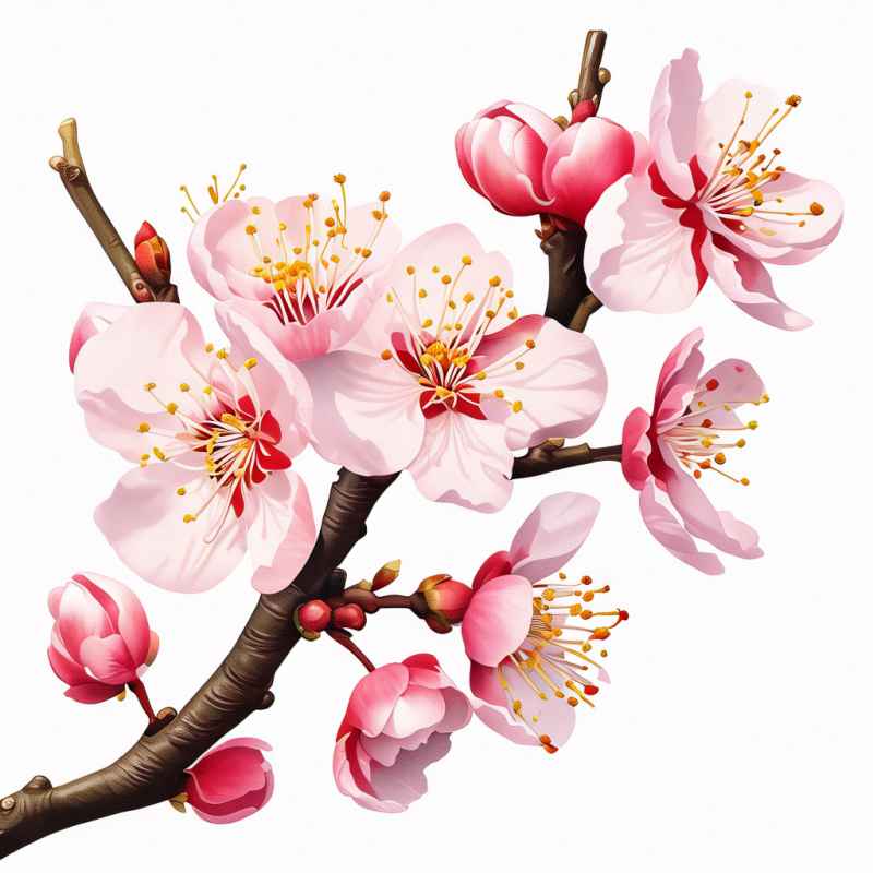 春季杏花摄影图插画 11