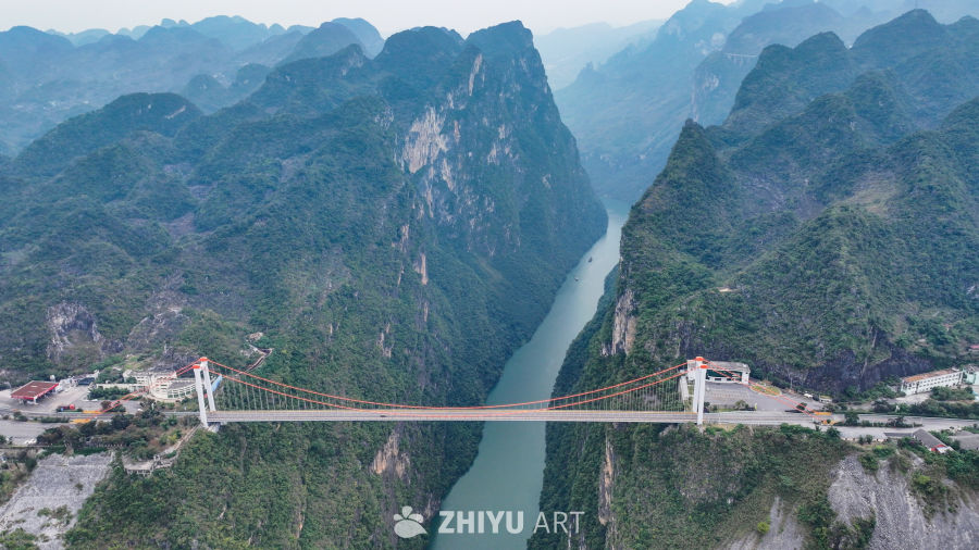 航拍贵州北盘江大桥 关兴公路上的大桥 2