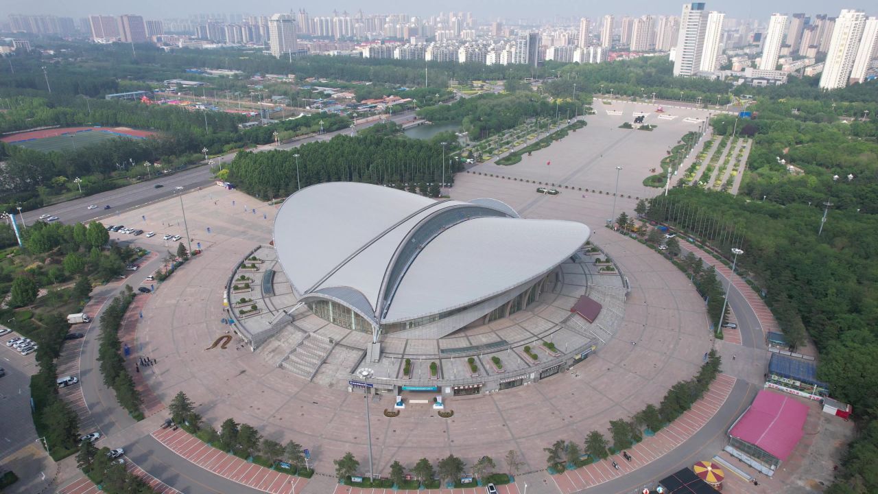 河北沧州城市风光地标建筑航拍  