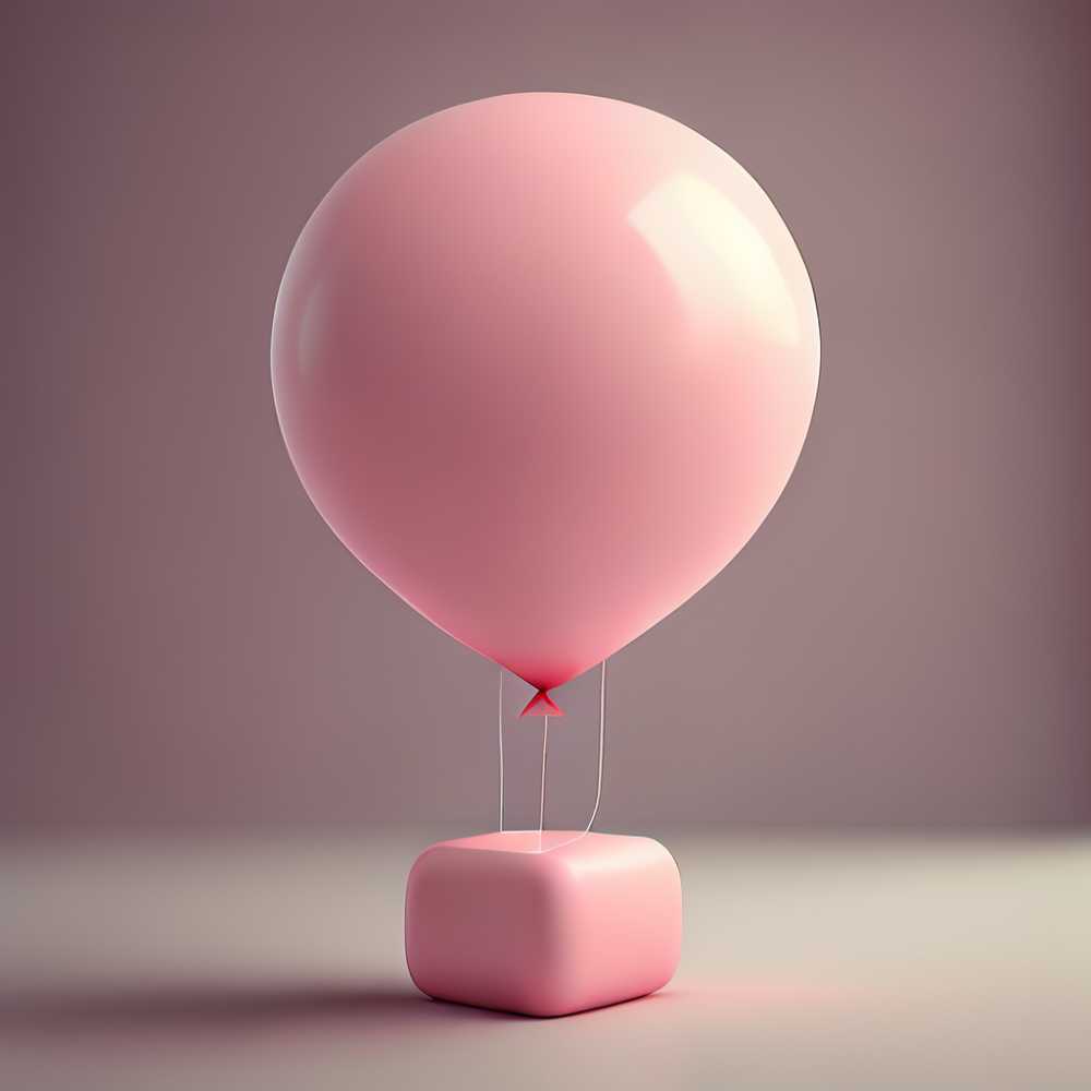 3D粉红色气球唯美