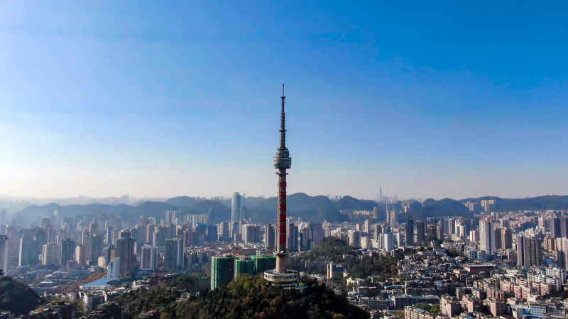 贵州贵阳城市风光航拍图 