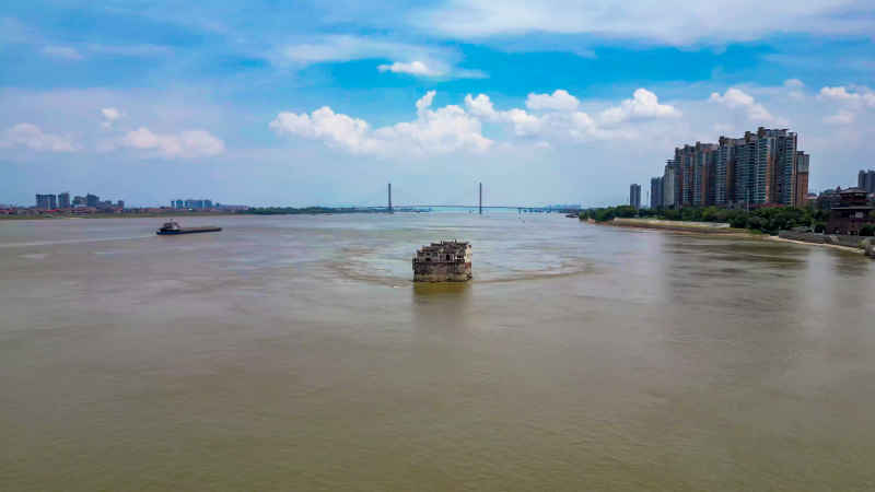 湖北鄂州城市风光航拍摄影图