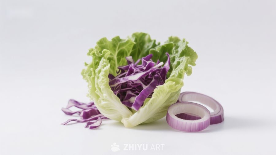 紫甘蓝与生菜洋葱组合