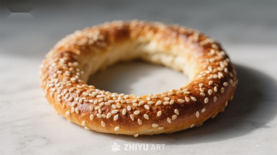 芝麻面包圈特写