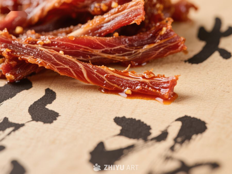 香辣风干肉片特写 1565