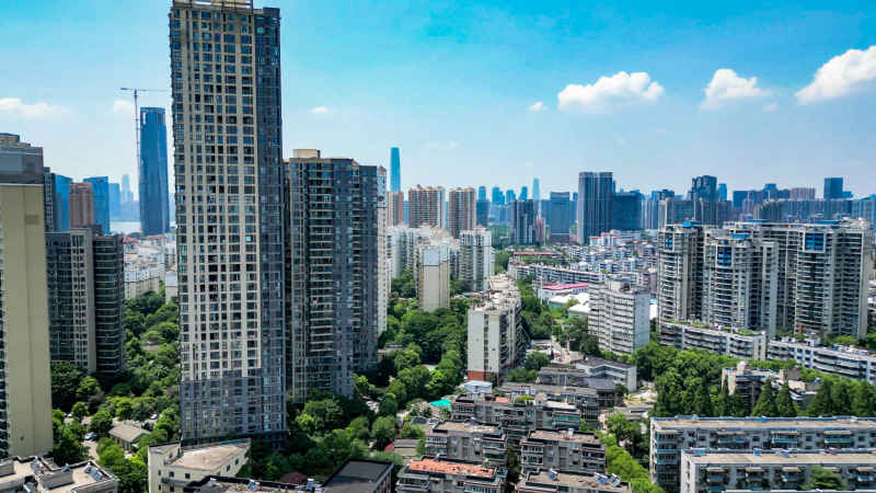 湖北武汉城市风光旅游景区航拍 